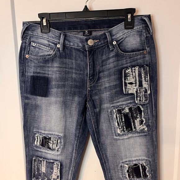 True Religion Blue Cameron Slim Boyfriend Jean Size 27 - Picture 4 of 11